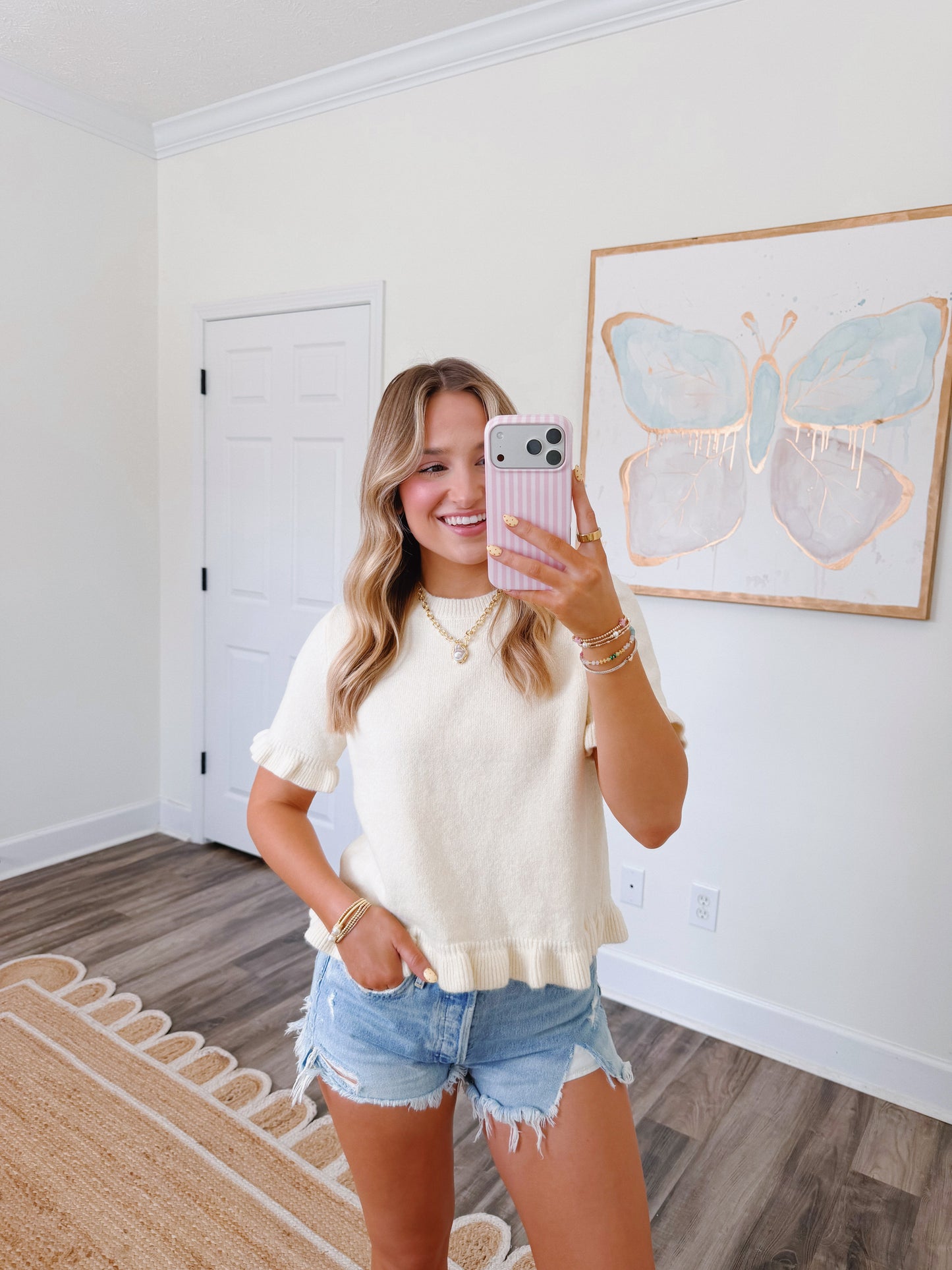 Sweetheart Knit Top Ivory