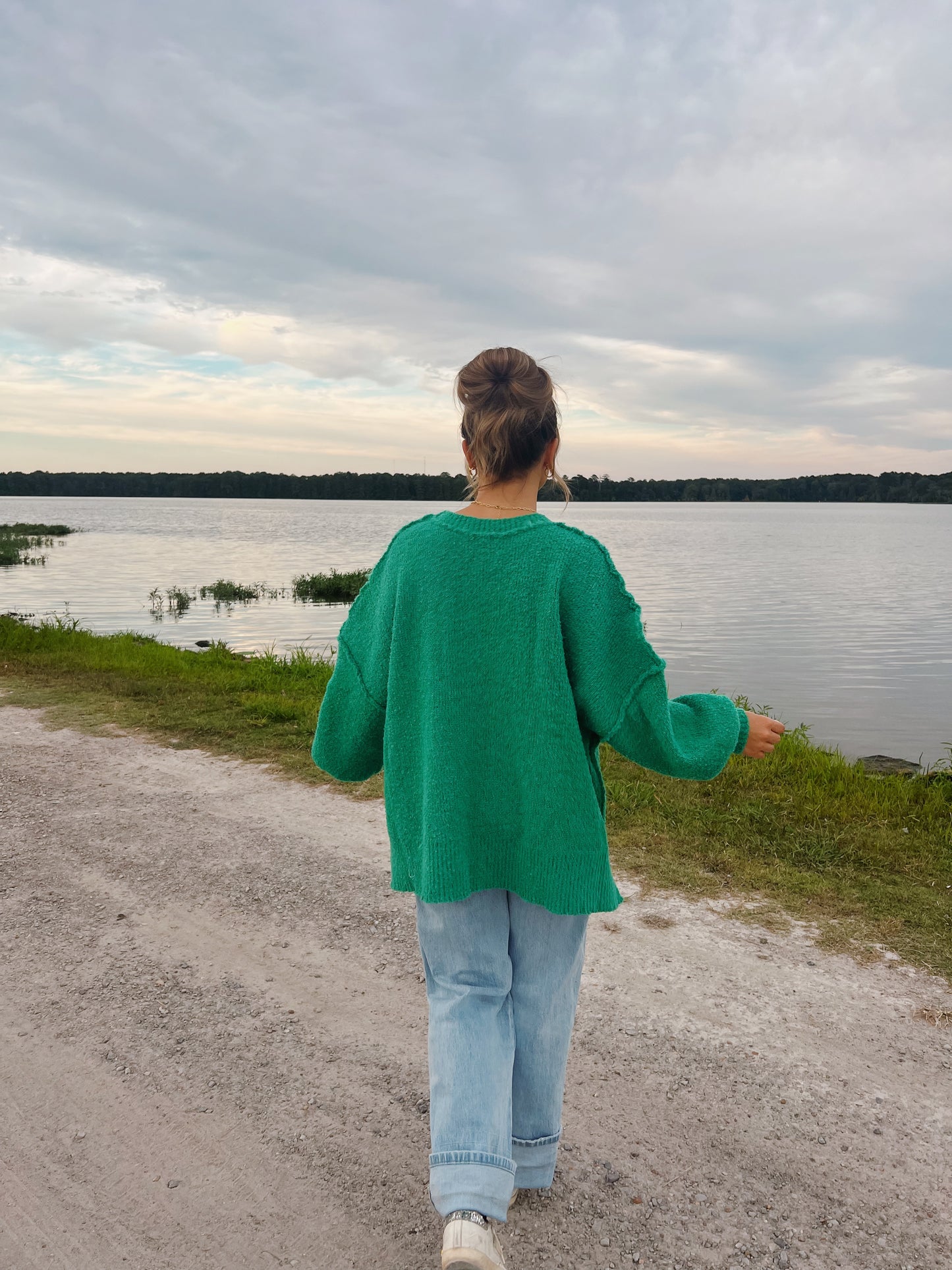 Oversized Poppy Sweater in Green