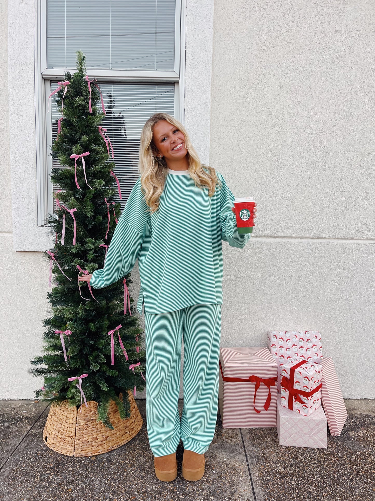 Mistletoe Striped Bottoms