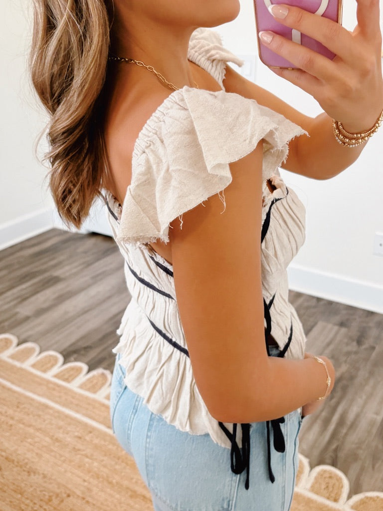 Neutral Girl Tie Top