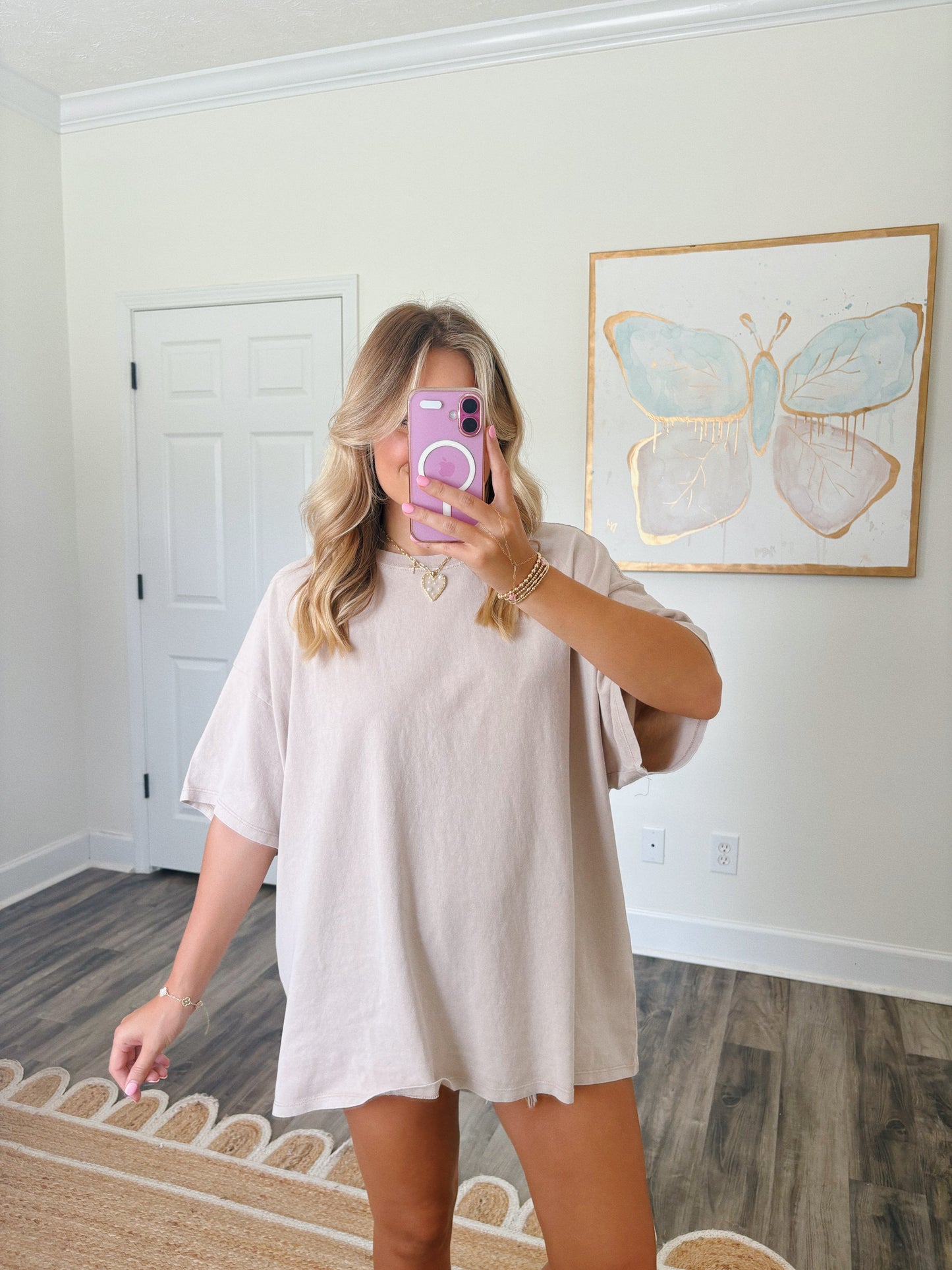 Homebody Oversized Tee in Tan