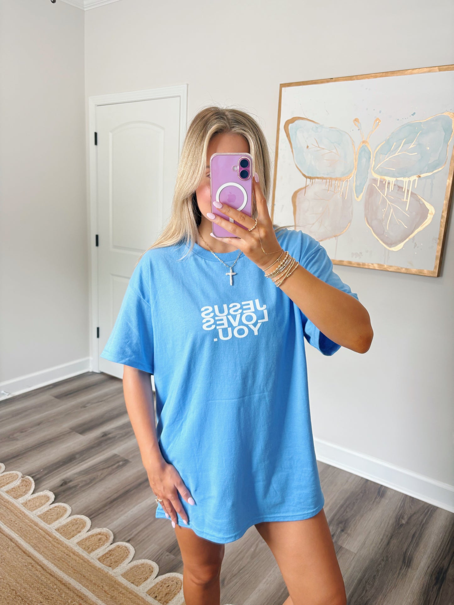 Jesus Loves You Tee Blue
