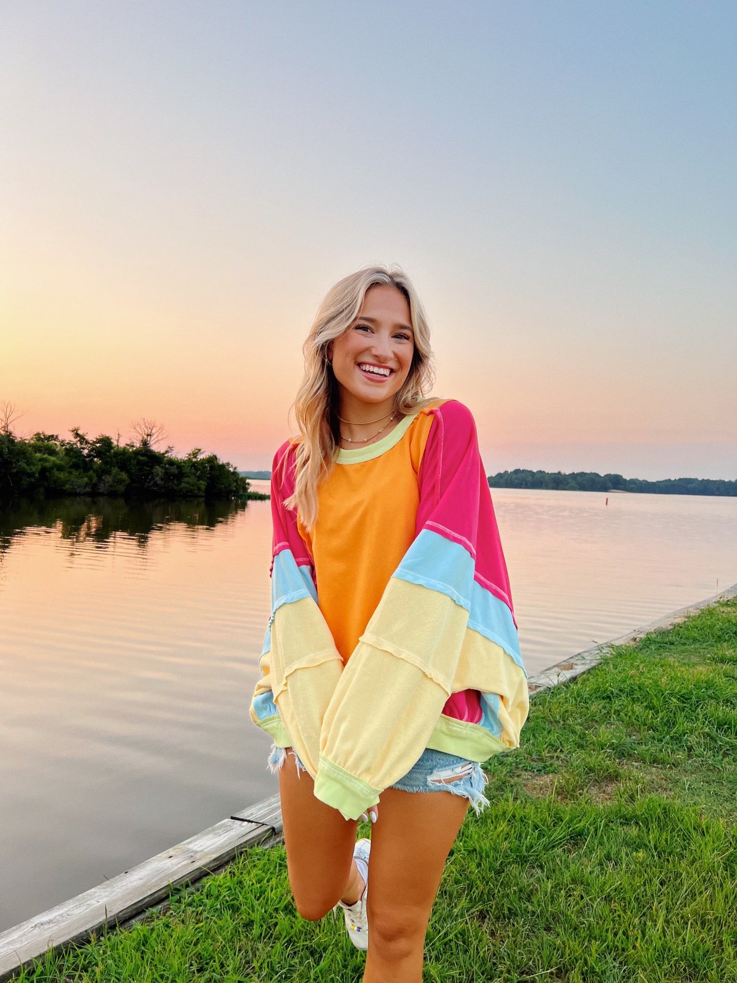 Orange Color Pop Pullover
