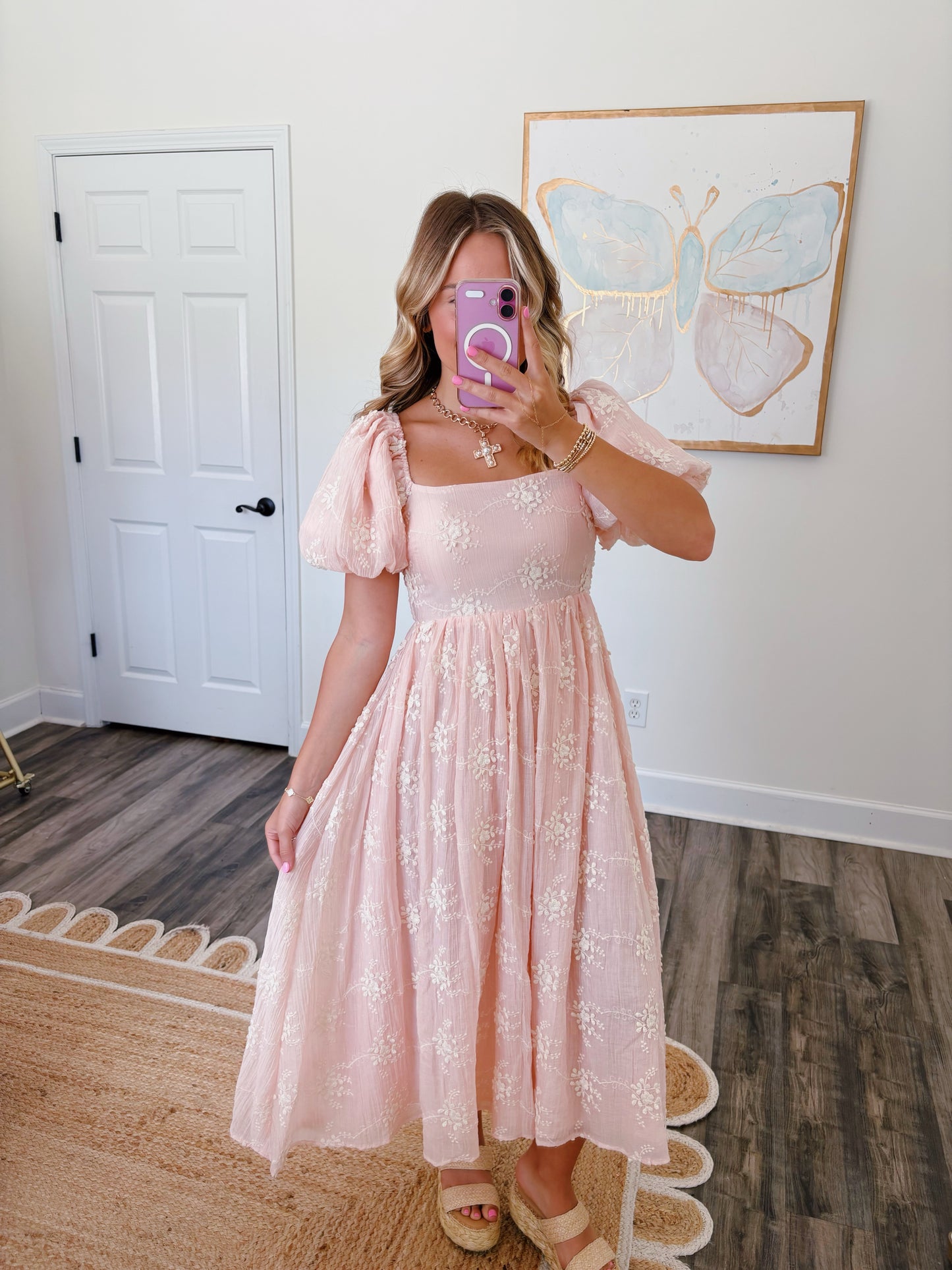 Pale Pink Embroidered Dress