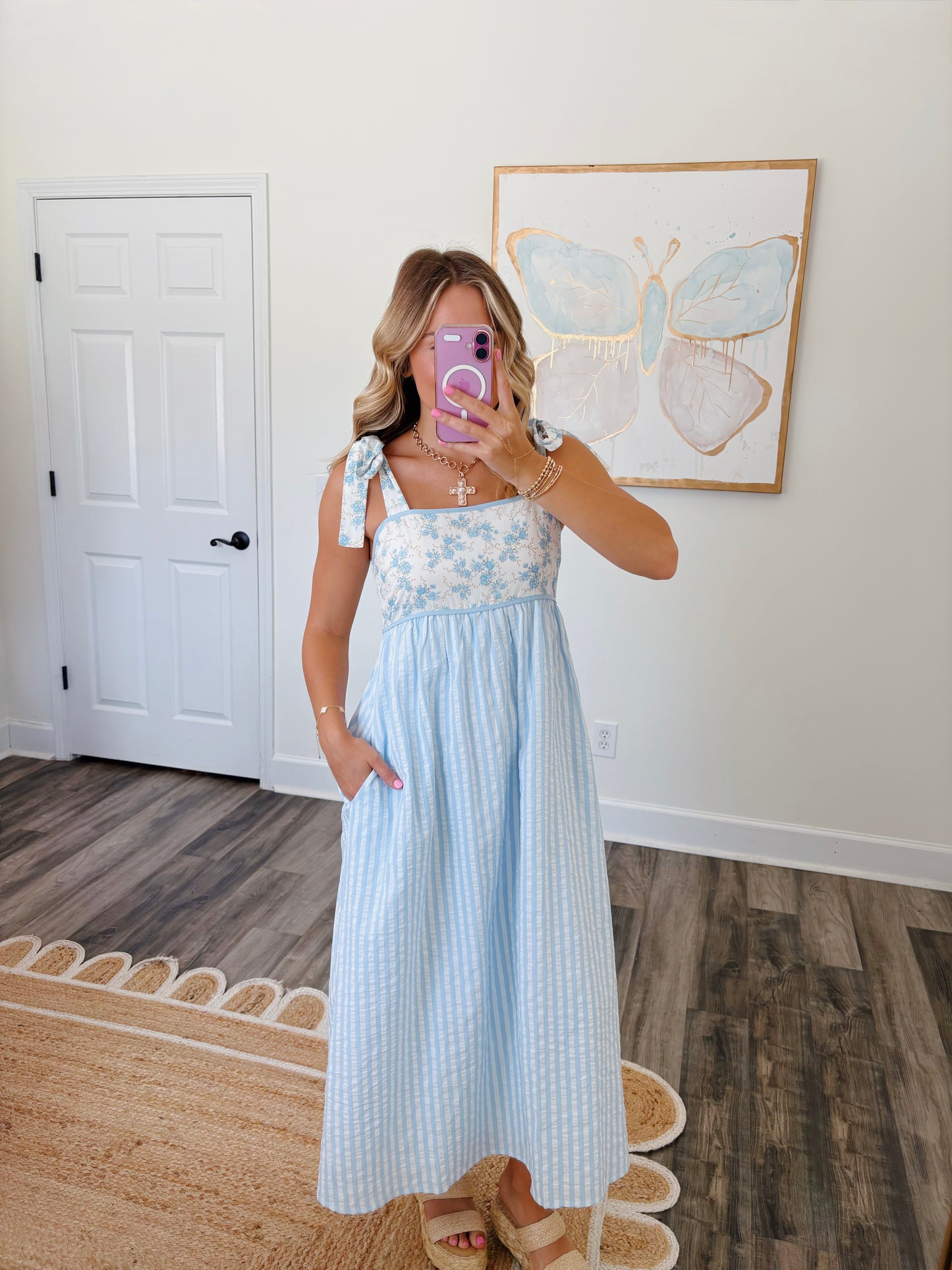 Peaceful Garden Blue Dress