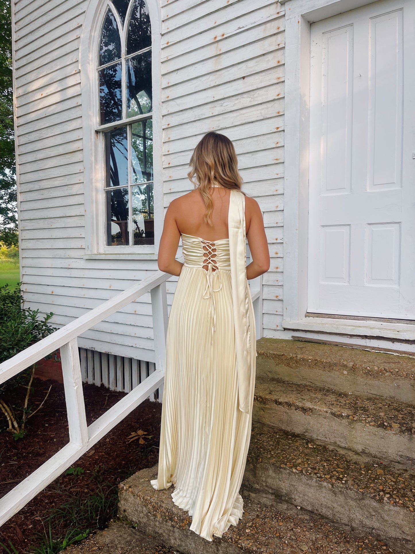 Endless Summer Satin Dress in Yellow