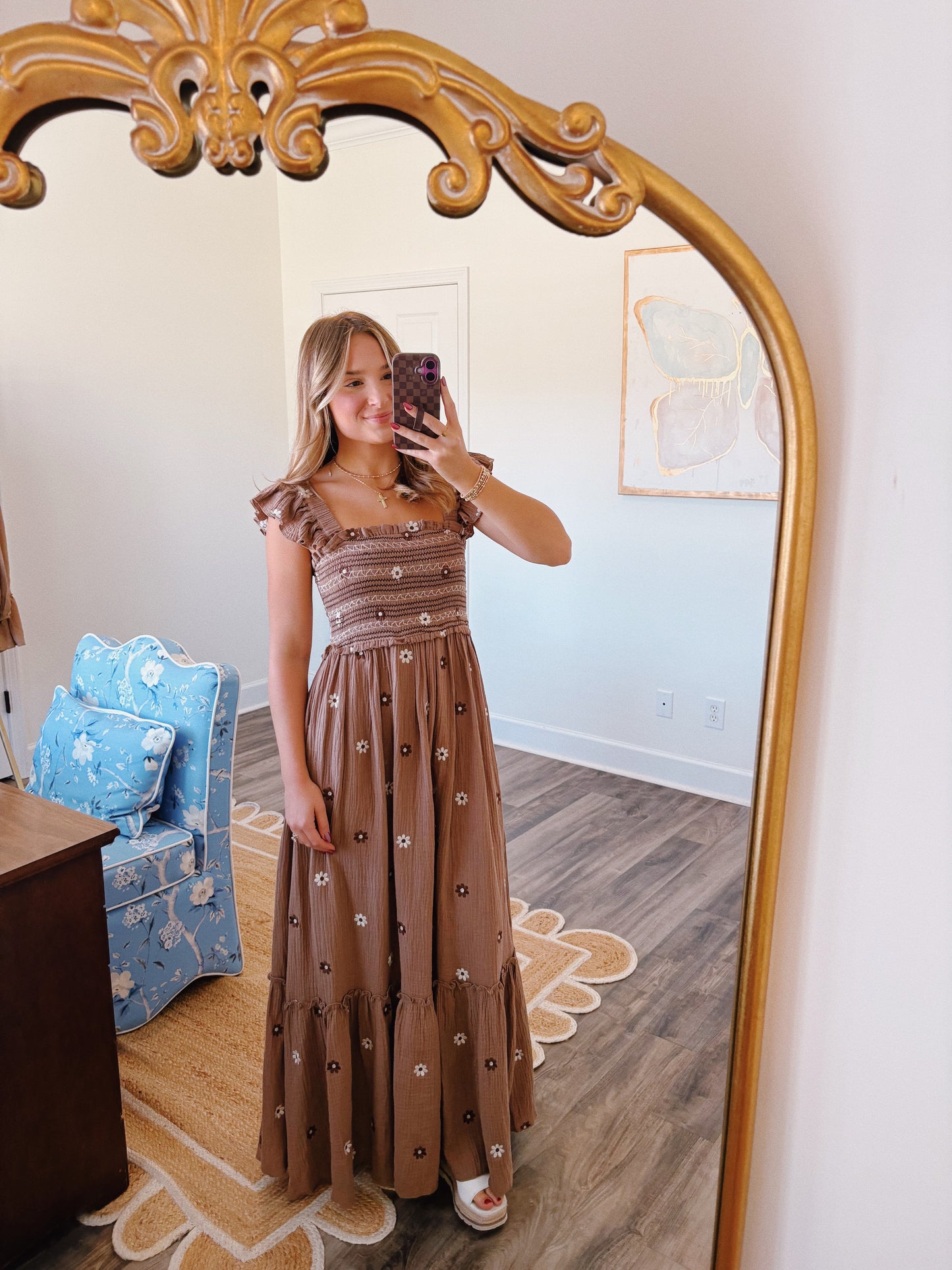 Dreaming Of Fall Embroidered Dress