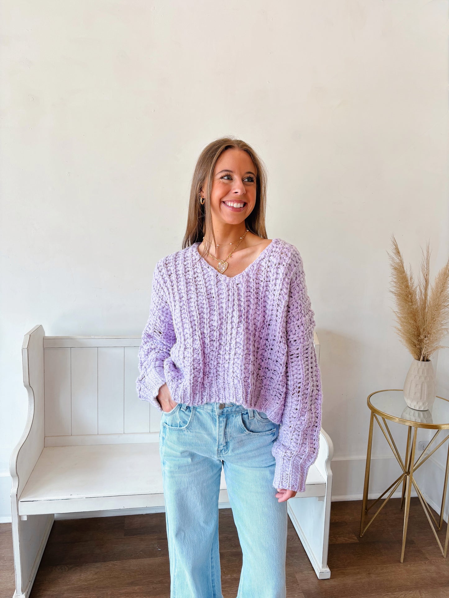 Lilac Chunky Knit Sweater