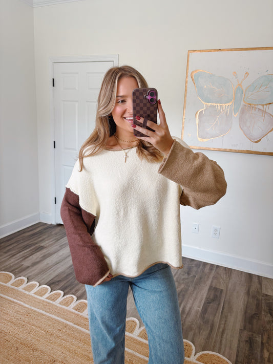 Two-Tone Neutral Sweater