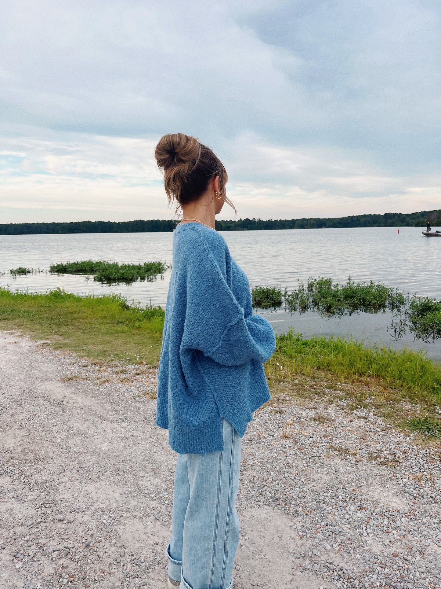 Oversized Poppy Sweater in Blue