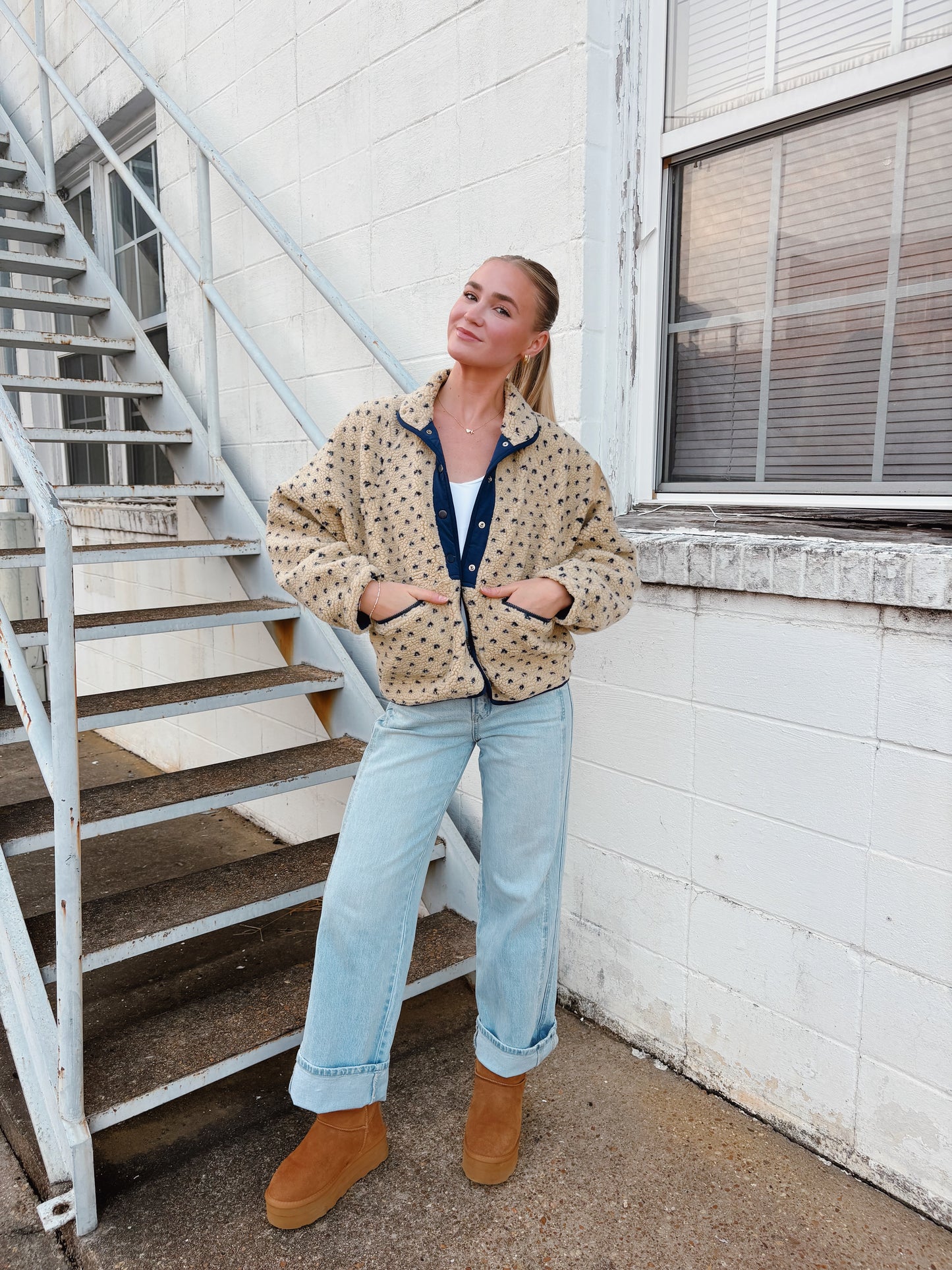 Polka Dot Sherpa Jacket