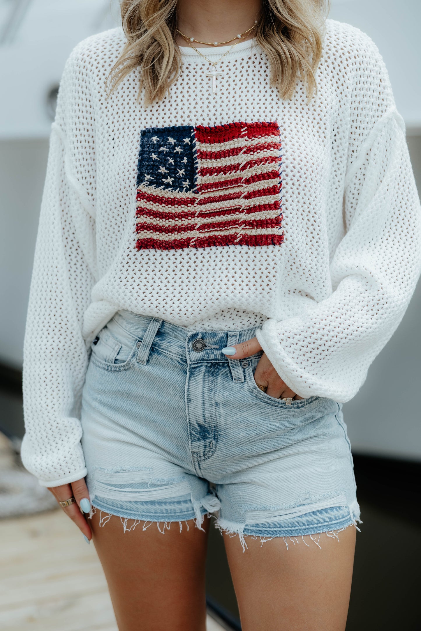 American Flag Knitted Sweater
