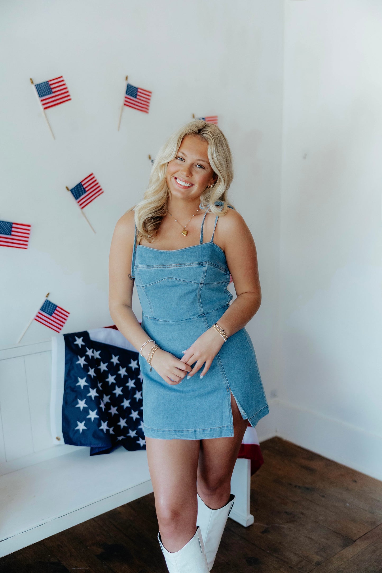 Backroads Denim Romper Dress