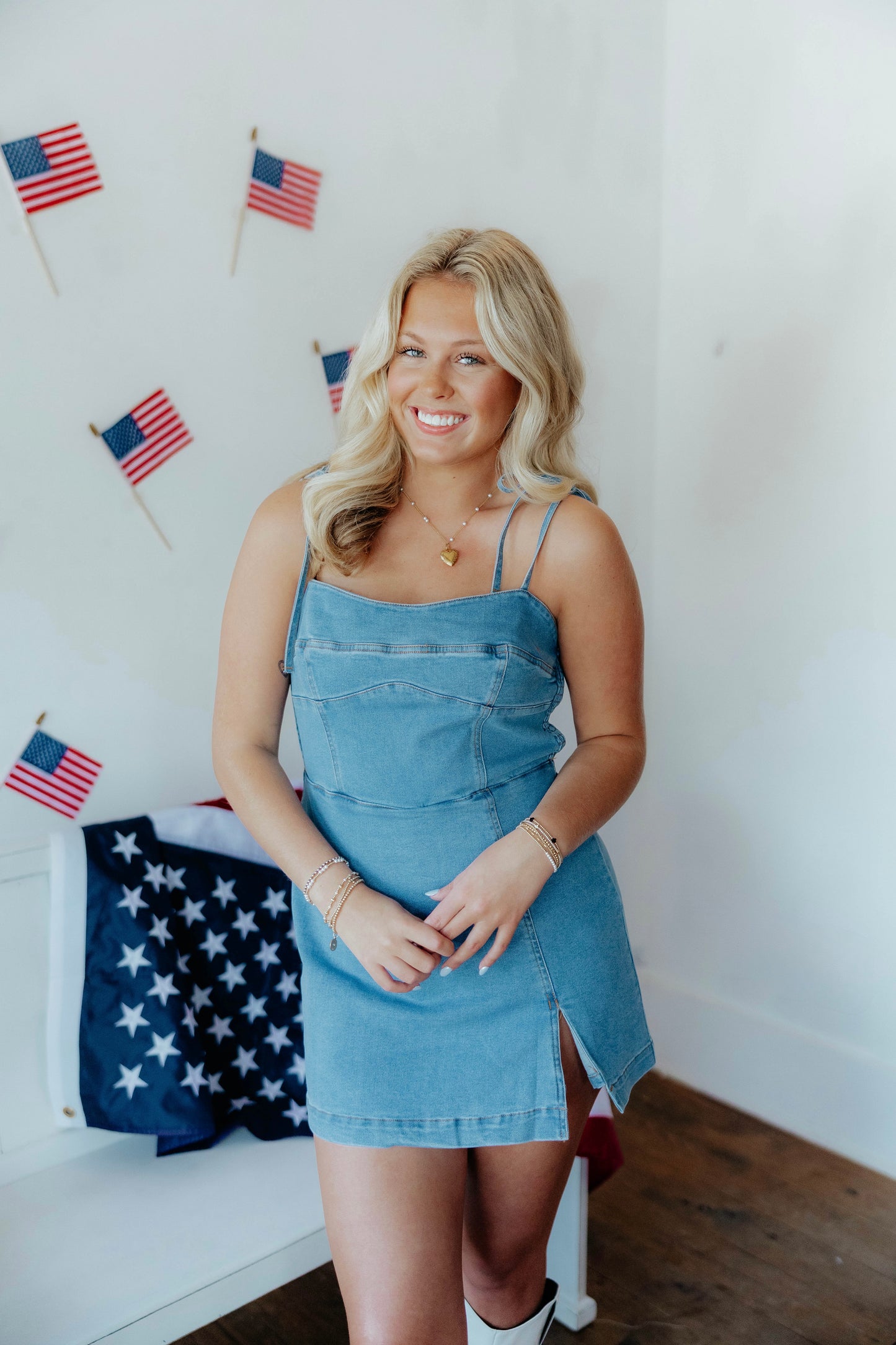 Backroads Denim Romper Dress