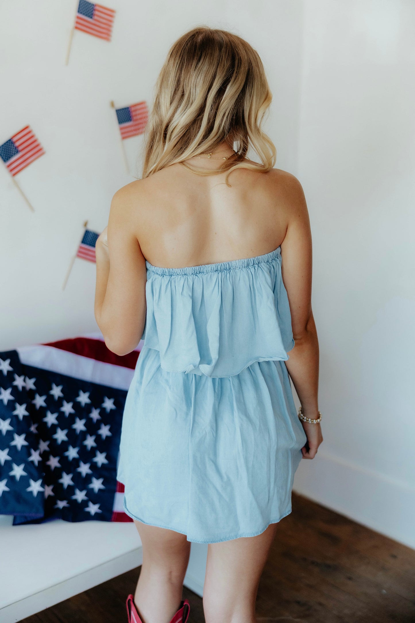 Dolly Denim Romper Dress