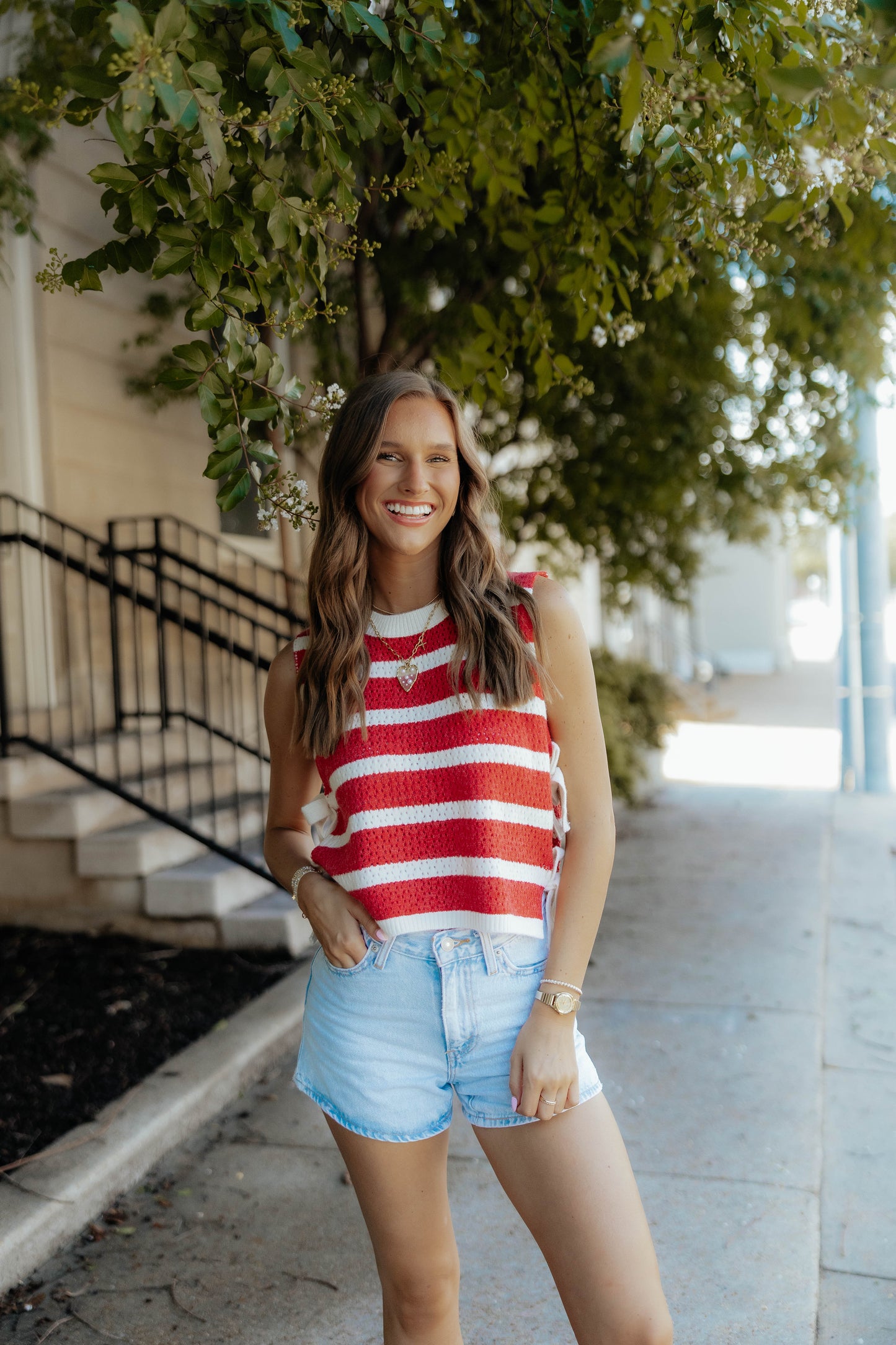 Harbor Striped Sleeveless Sweater