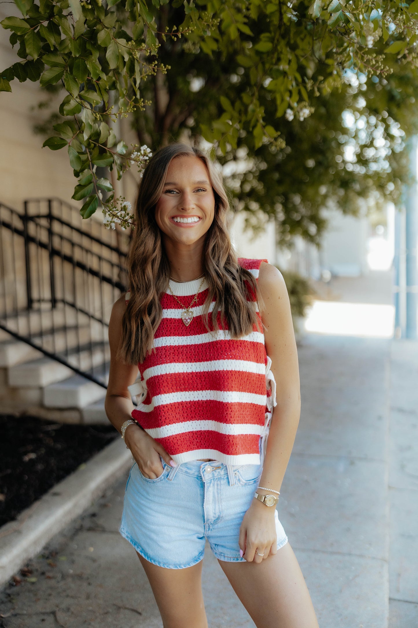 Harbor Striped Sleeveless Sweater