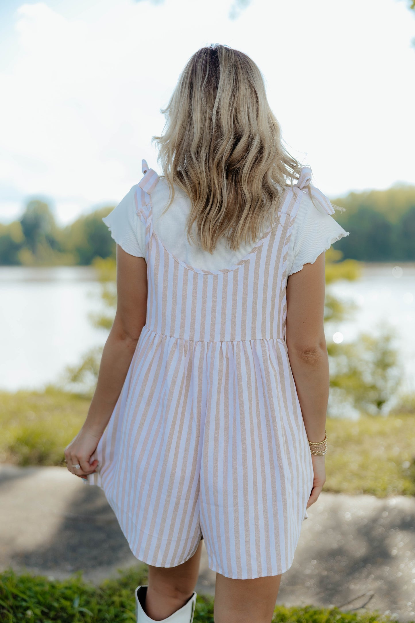 Oversized Striped Babydoll Romper