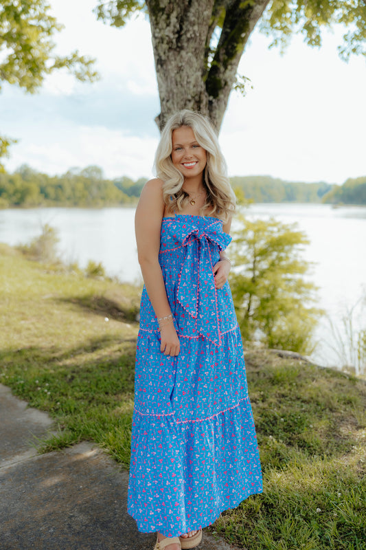 Royal Blue Blossom Maxi