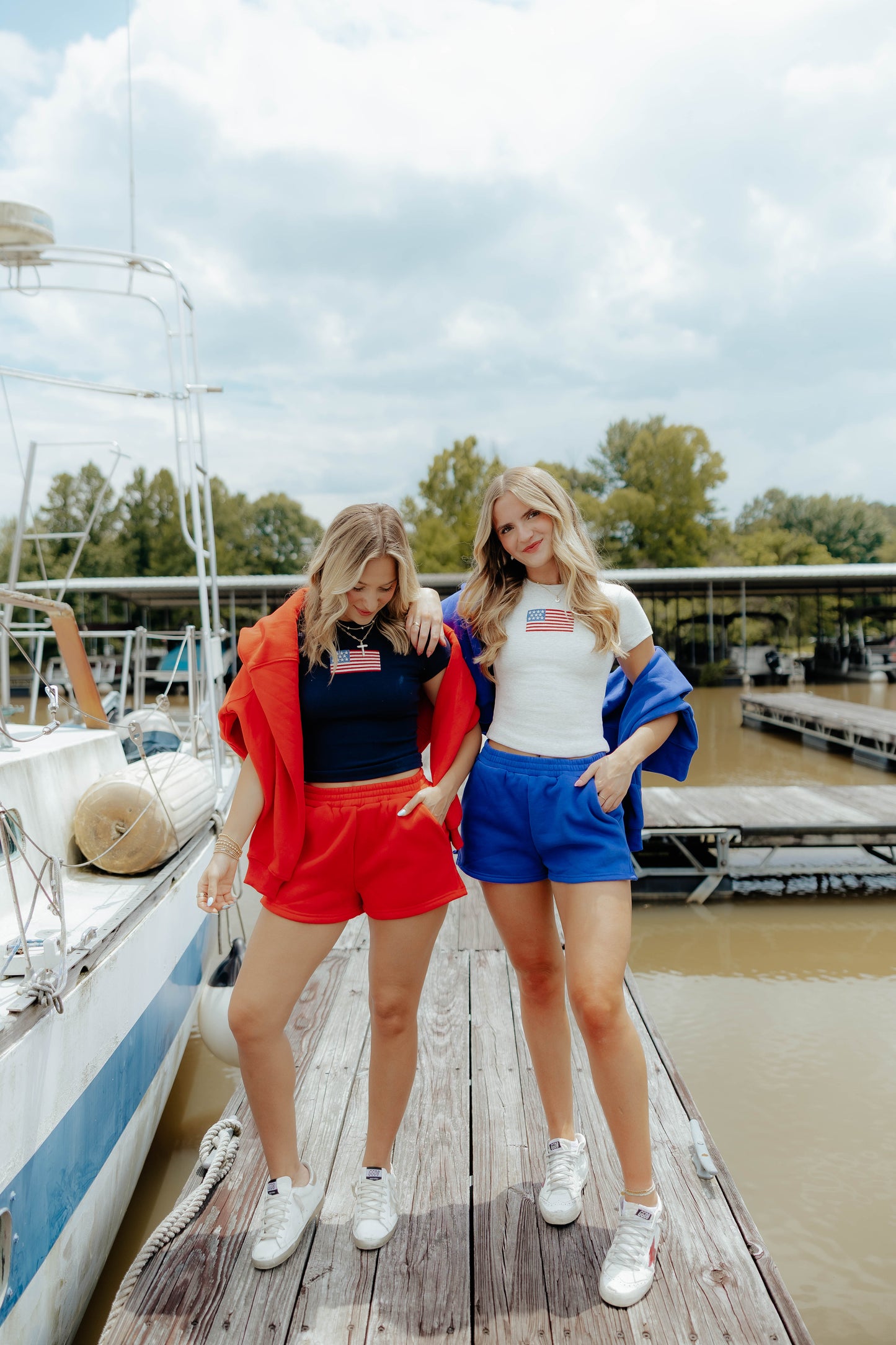 Navy Flag Baby Tee