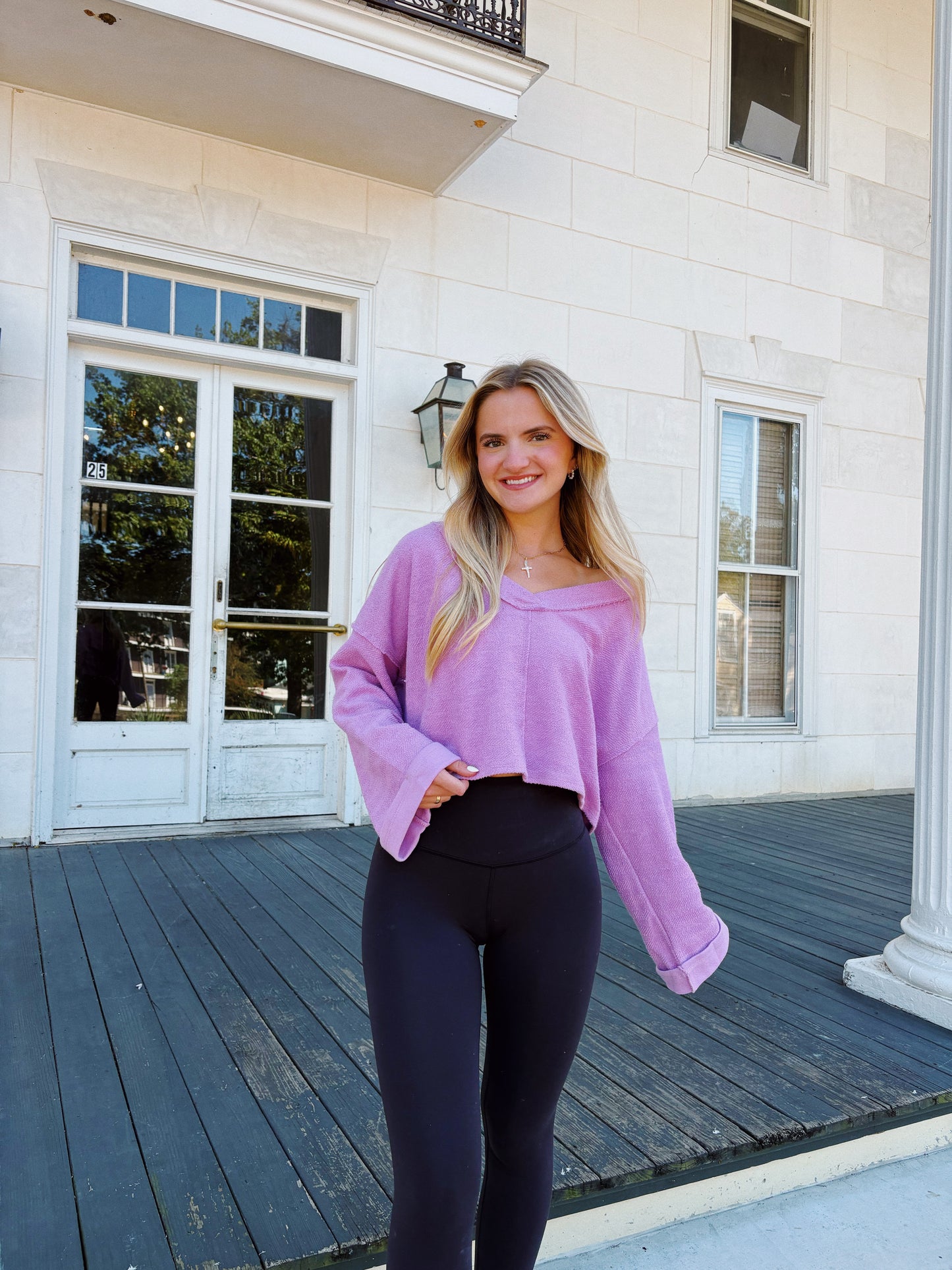 Lilac Slouchy Open Back Top