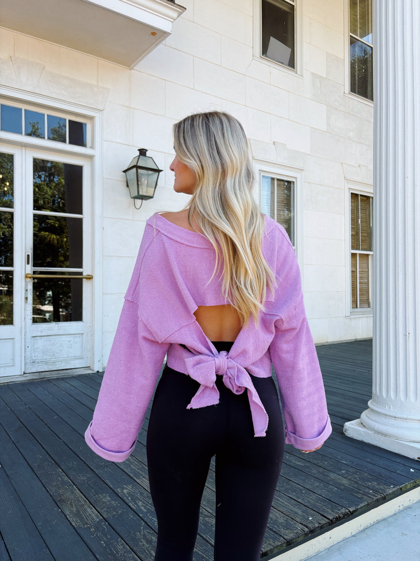 Lilac Slouchy Open Back Top