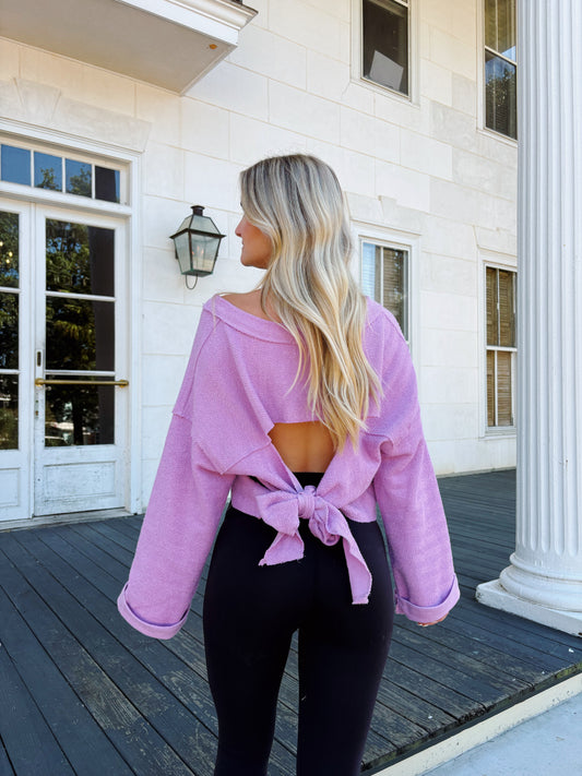Lilac Slouchy Open Back Top