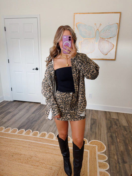 Leopard Skirt Set