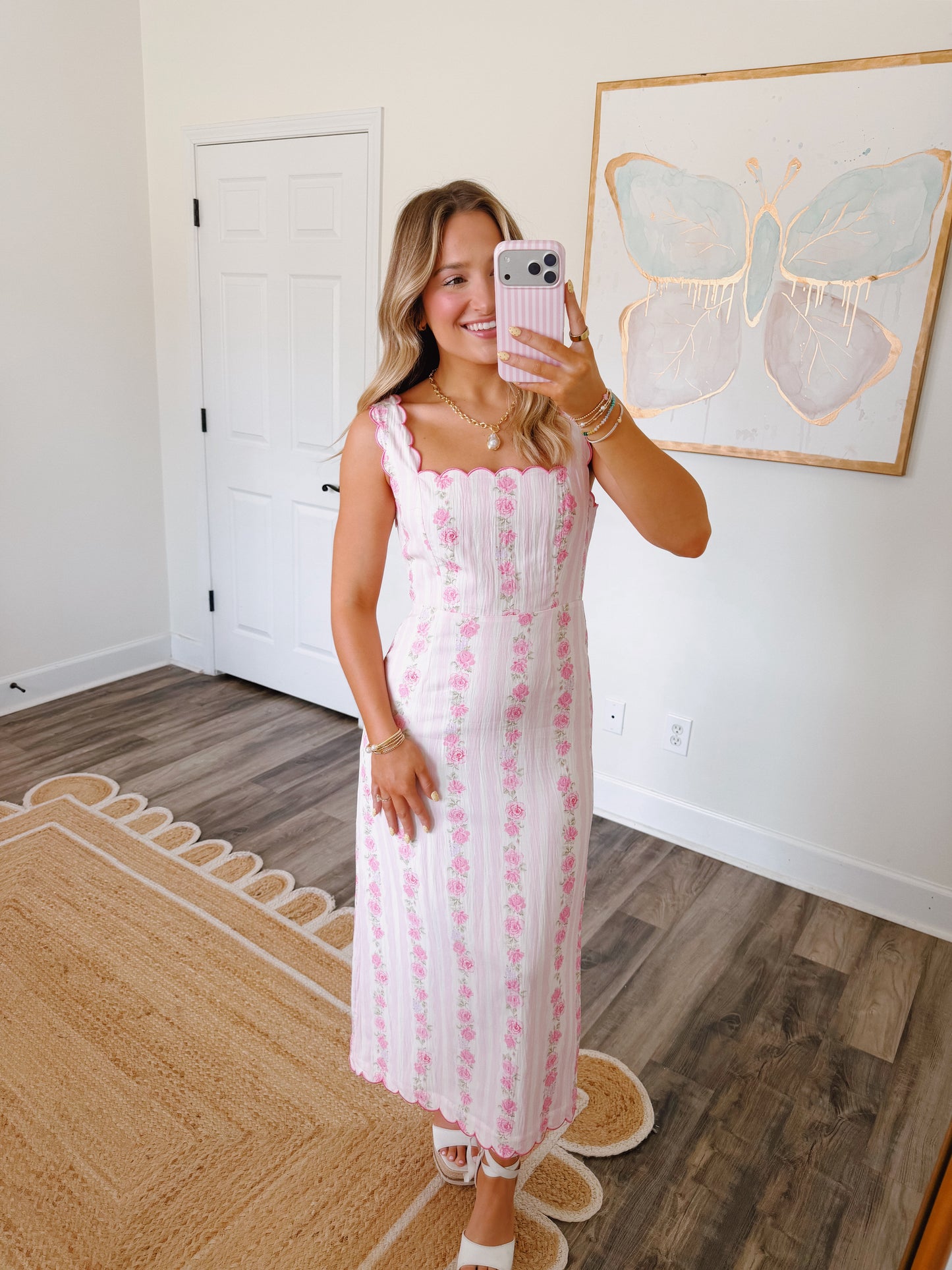 Rosie Scalloped Midi Dress