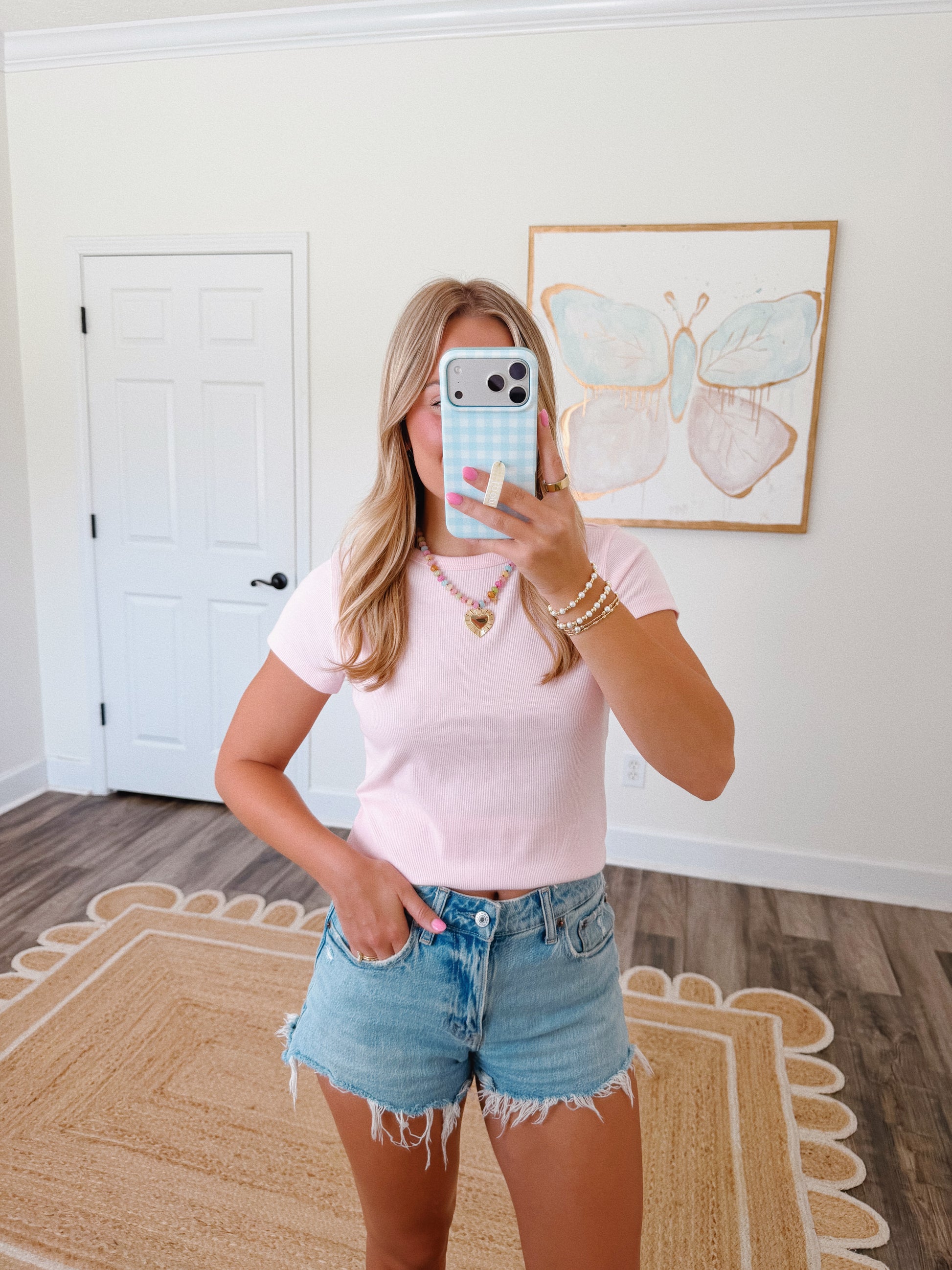 Bubblegum Ribbed Baby Tee