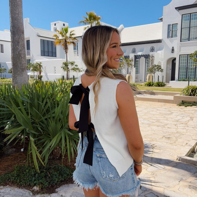 Bailey Bow Top in Cream