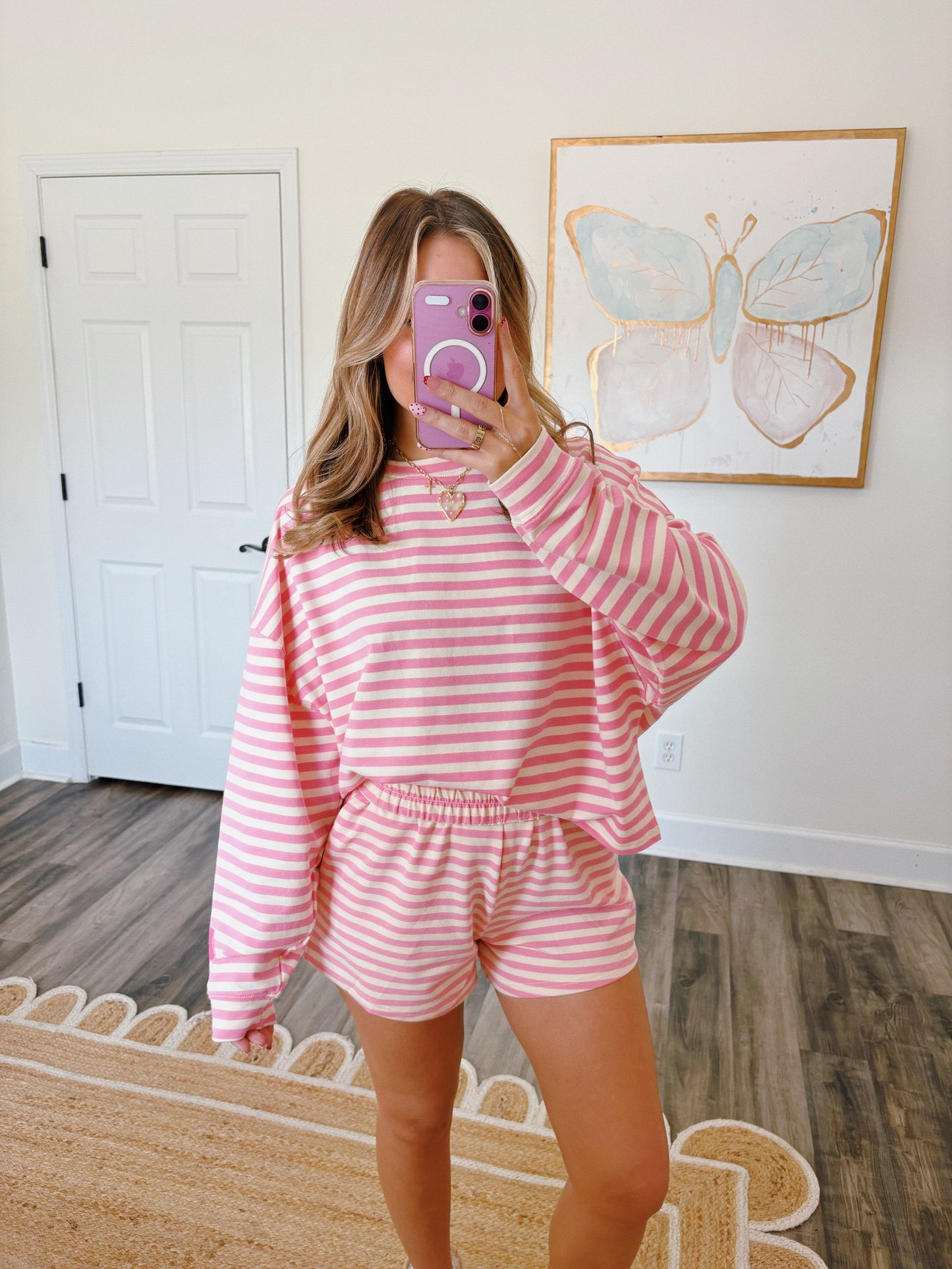 Strawberry Milkshake Striped Set