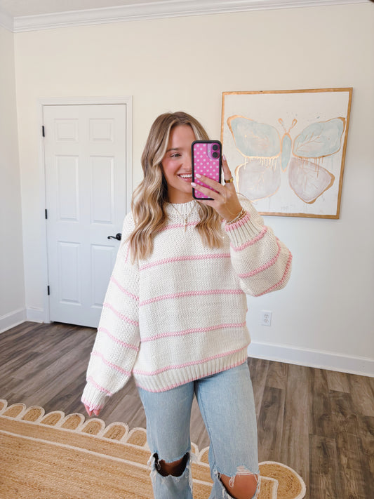 Pinky Promise Striped Sweater
