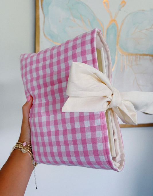 Gingham Bible Cover in Pink