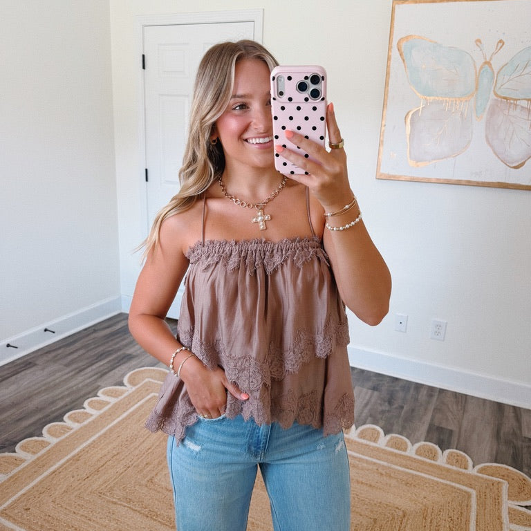 Falling For You Lace Top