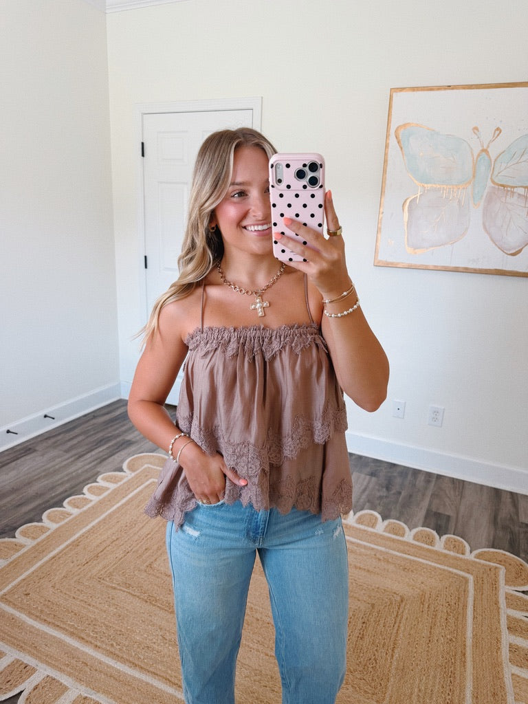 Falling For You Lace Top