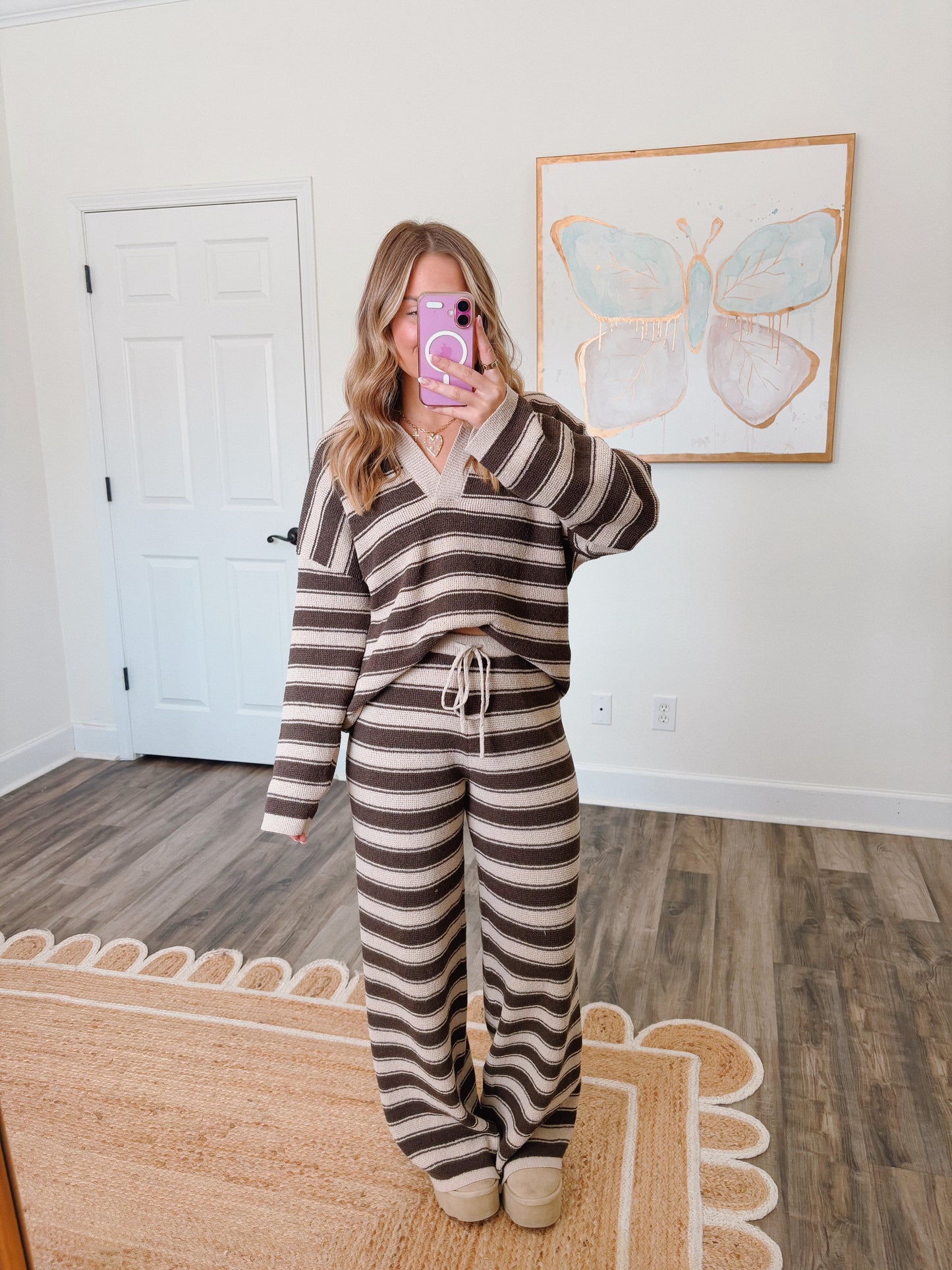 Morning Knit Striped Set