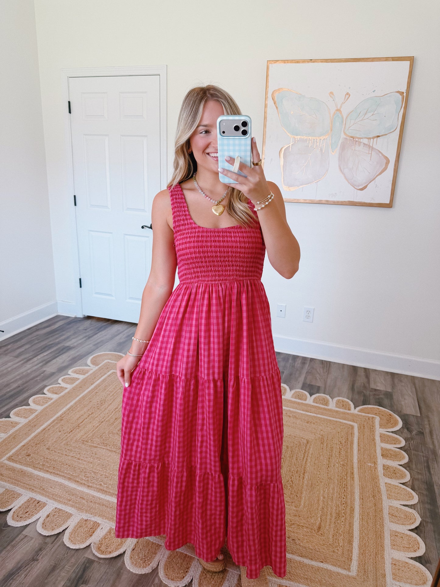 Mulberry Gingham Maxi