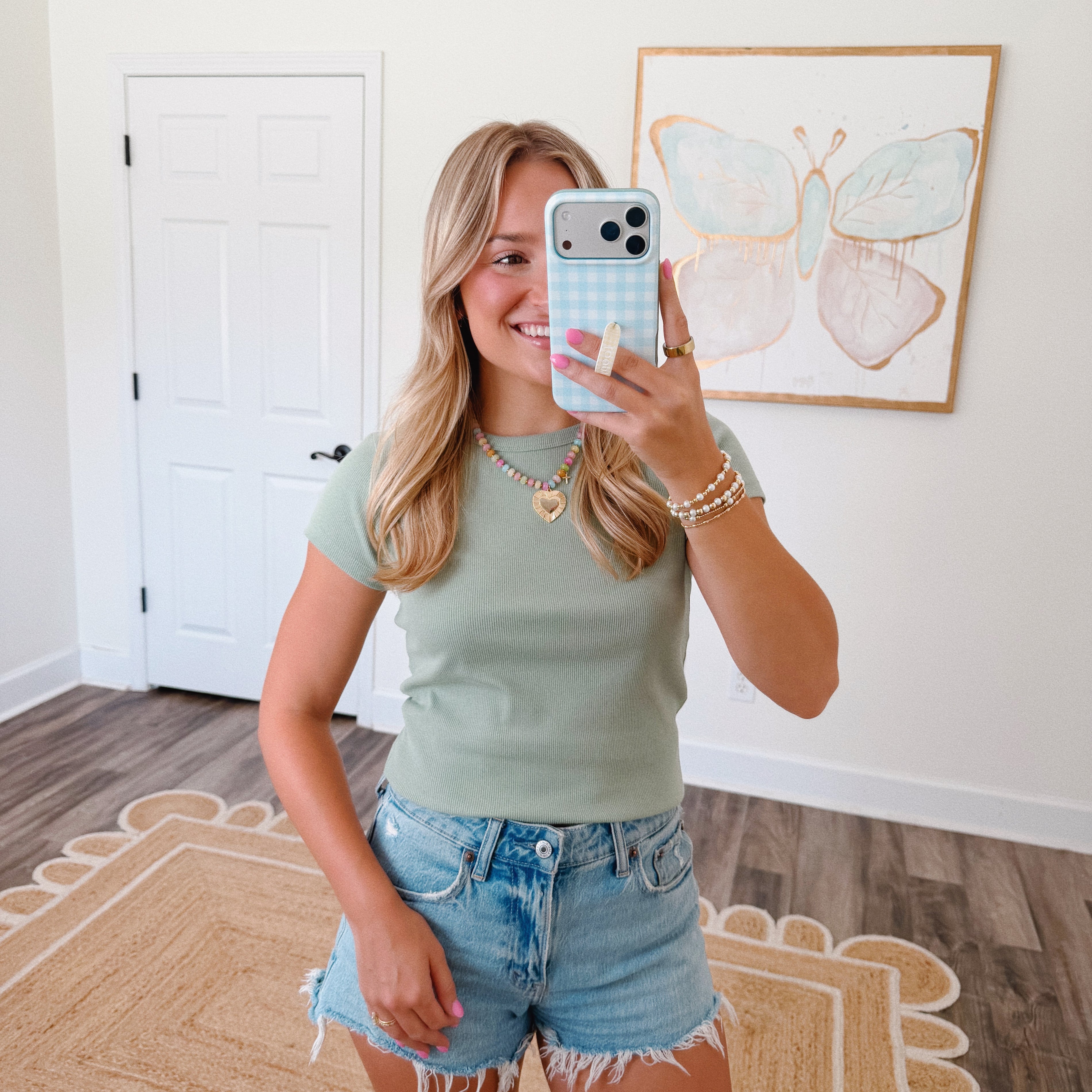 Sage Ribbed Baby Tee