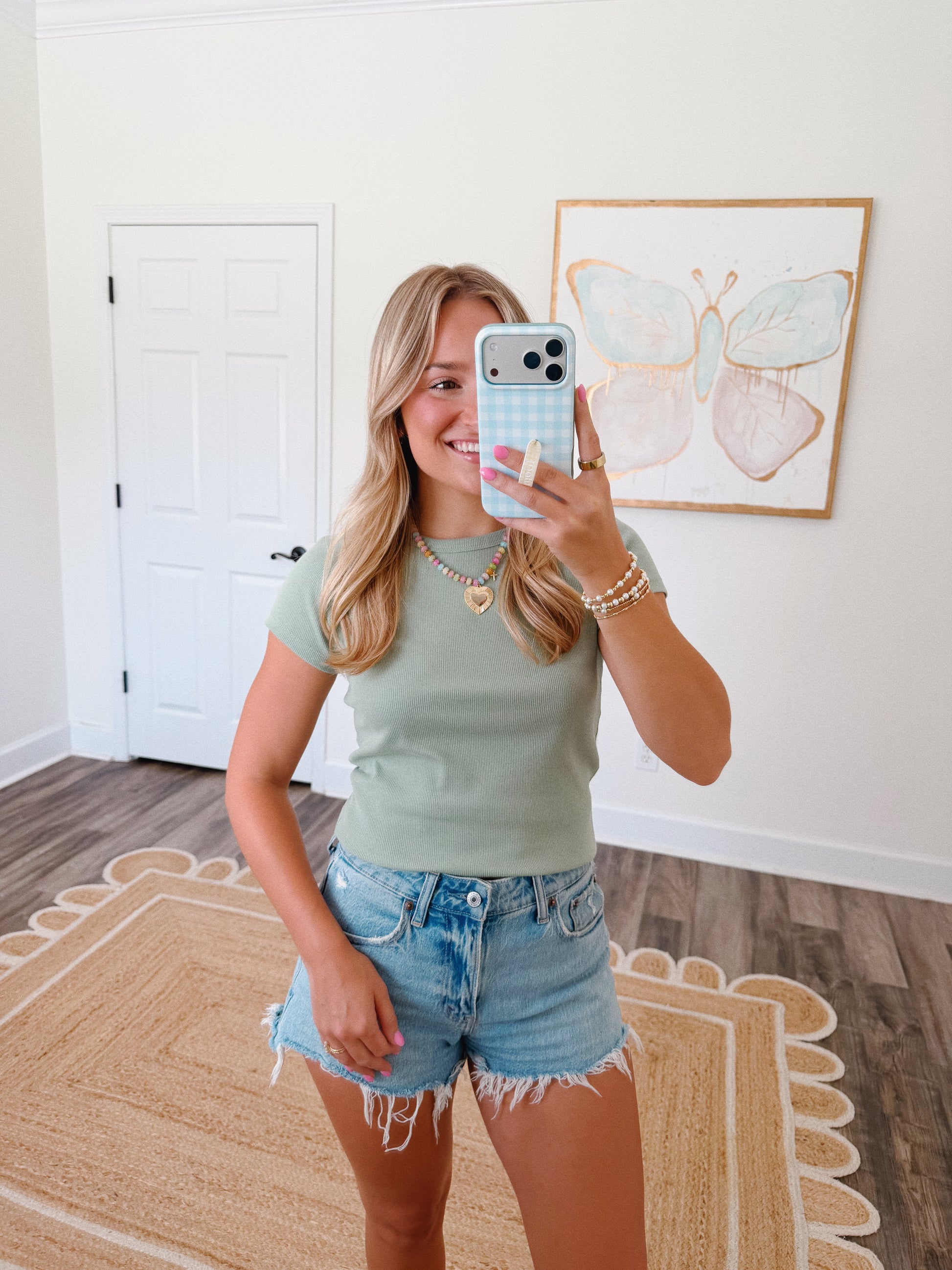 Sage Ribbed Baby Tee