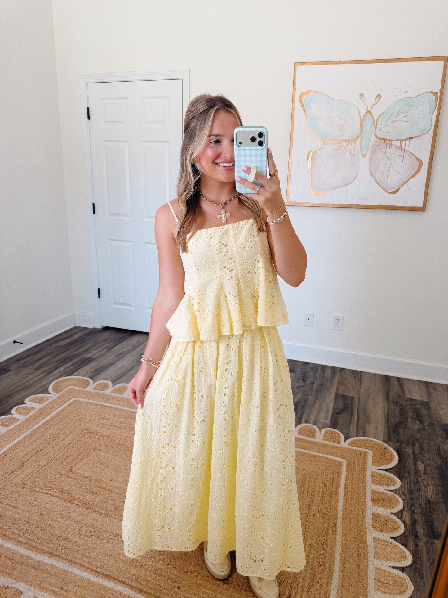 Laila Eyelet Skirt Set