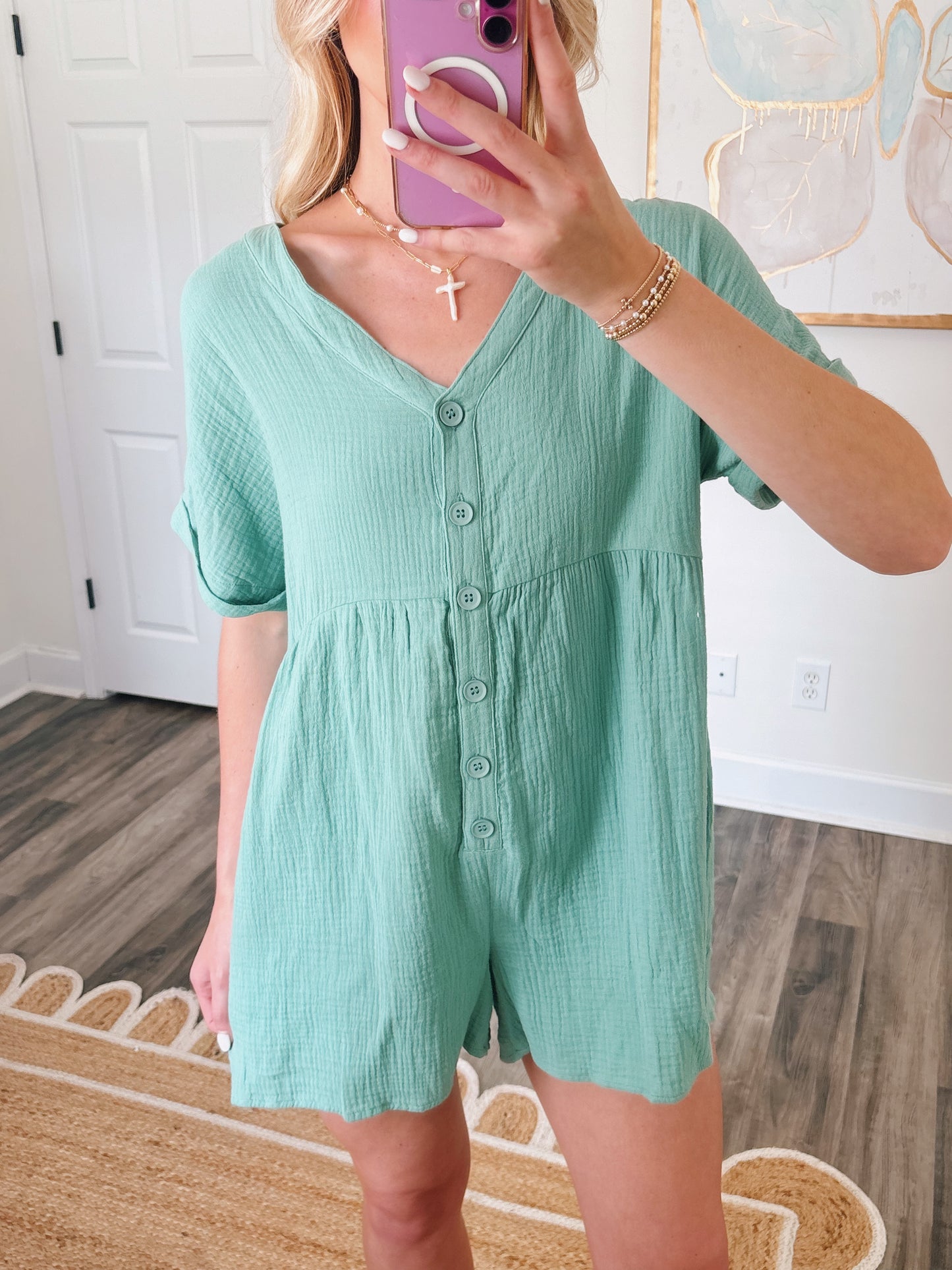On The Go Romper in Sage