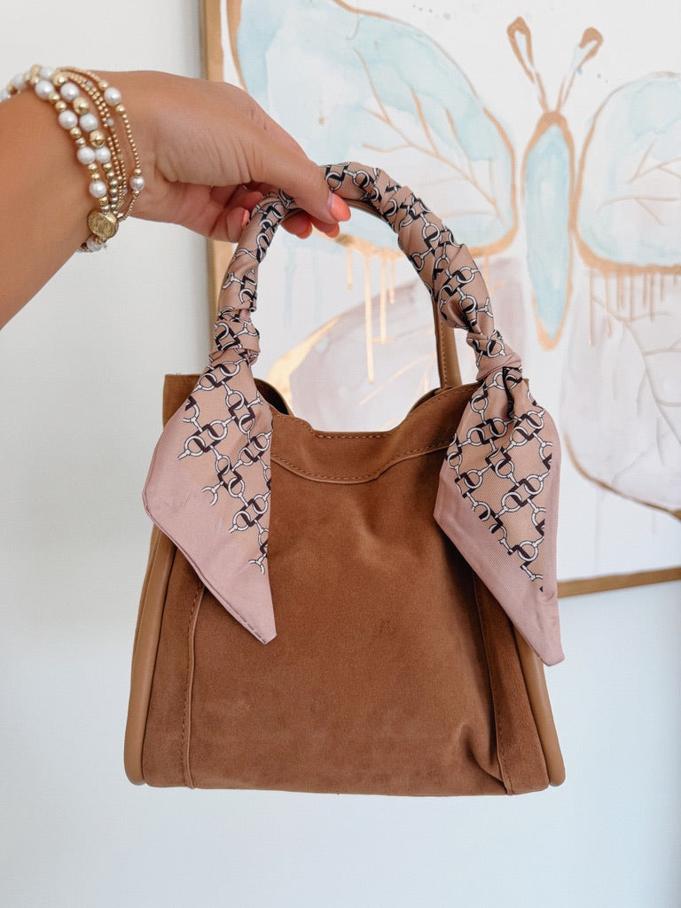 Gianna Suede Bag - Tan
