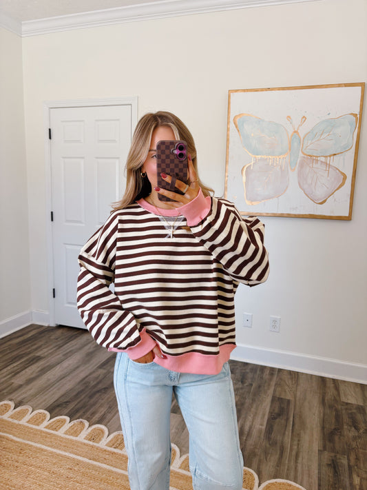 Berries And Cream Striped Pullover
