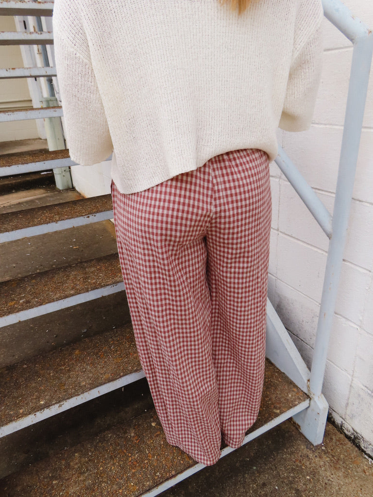 Gingham Track Pants