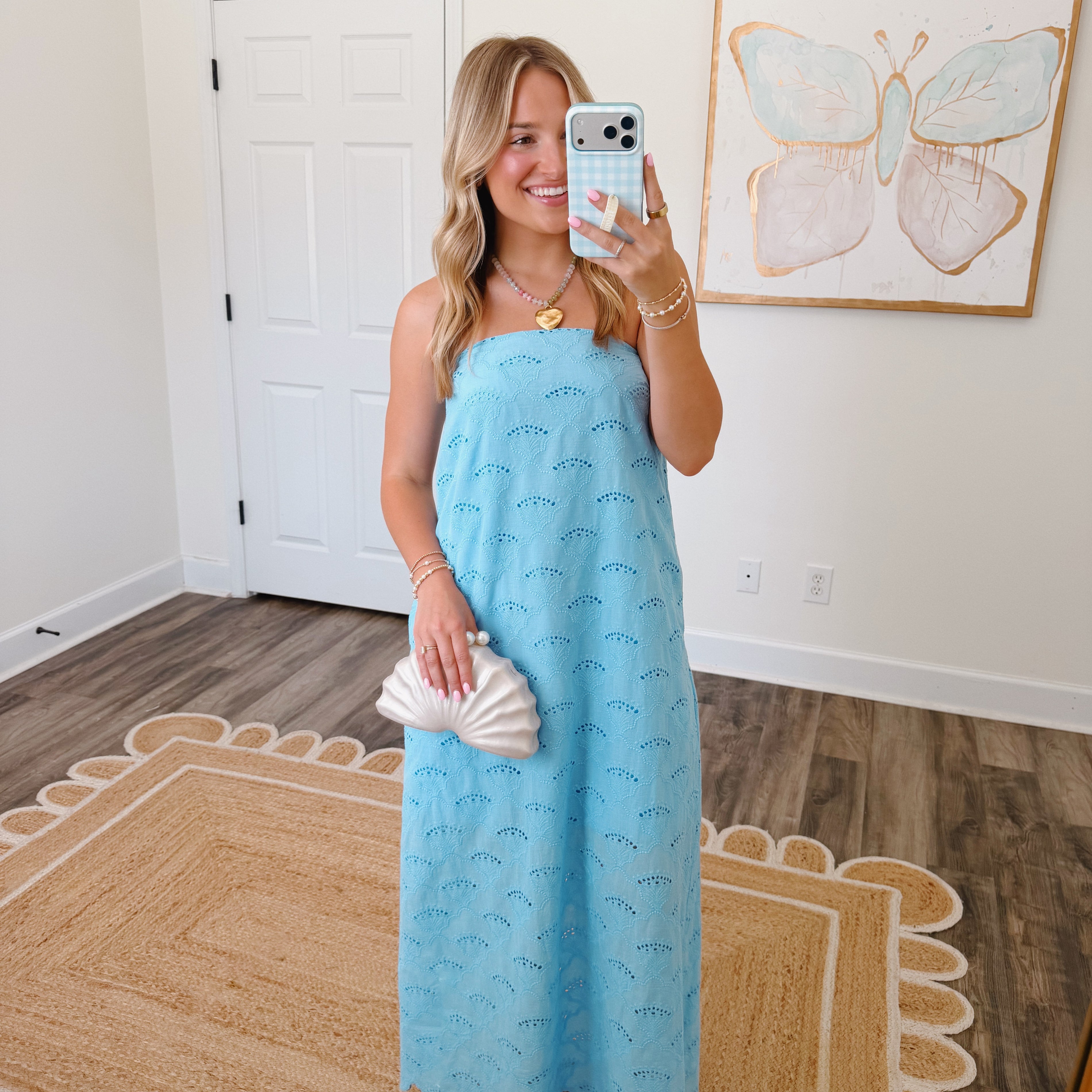 Summer Skies Eyelet Dress Blue