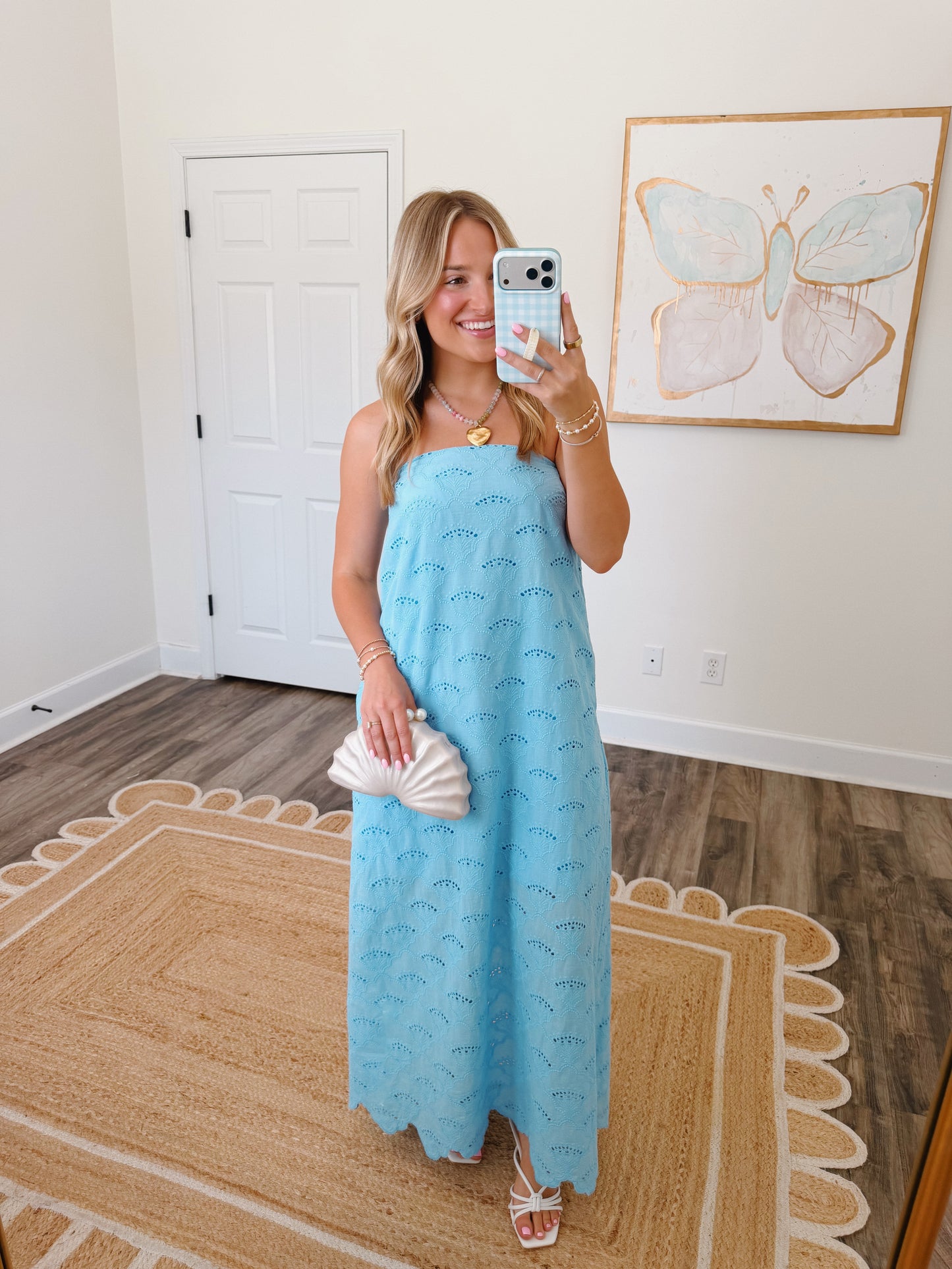 Summer Skies Eyelet Dress Blue