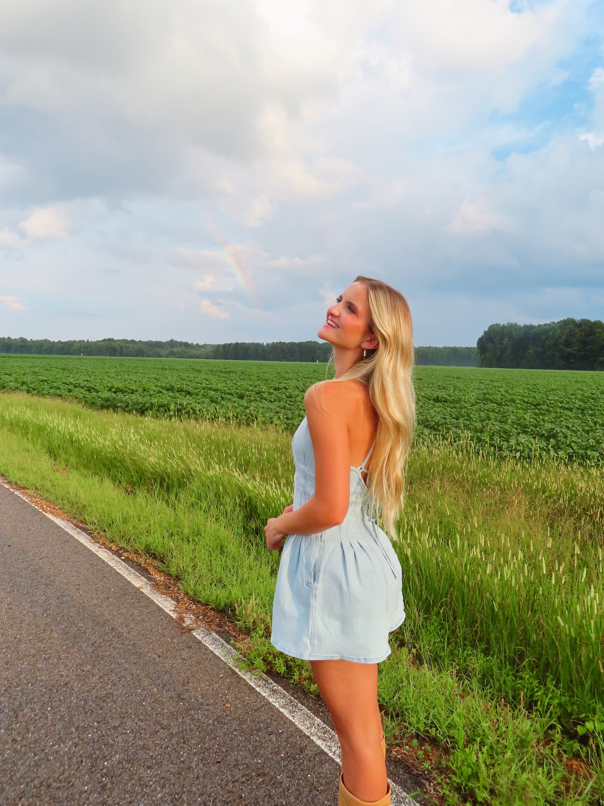 Georgia Flare Denim Romper