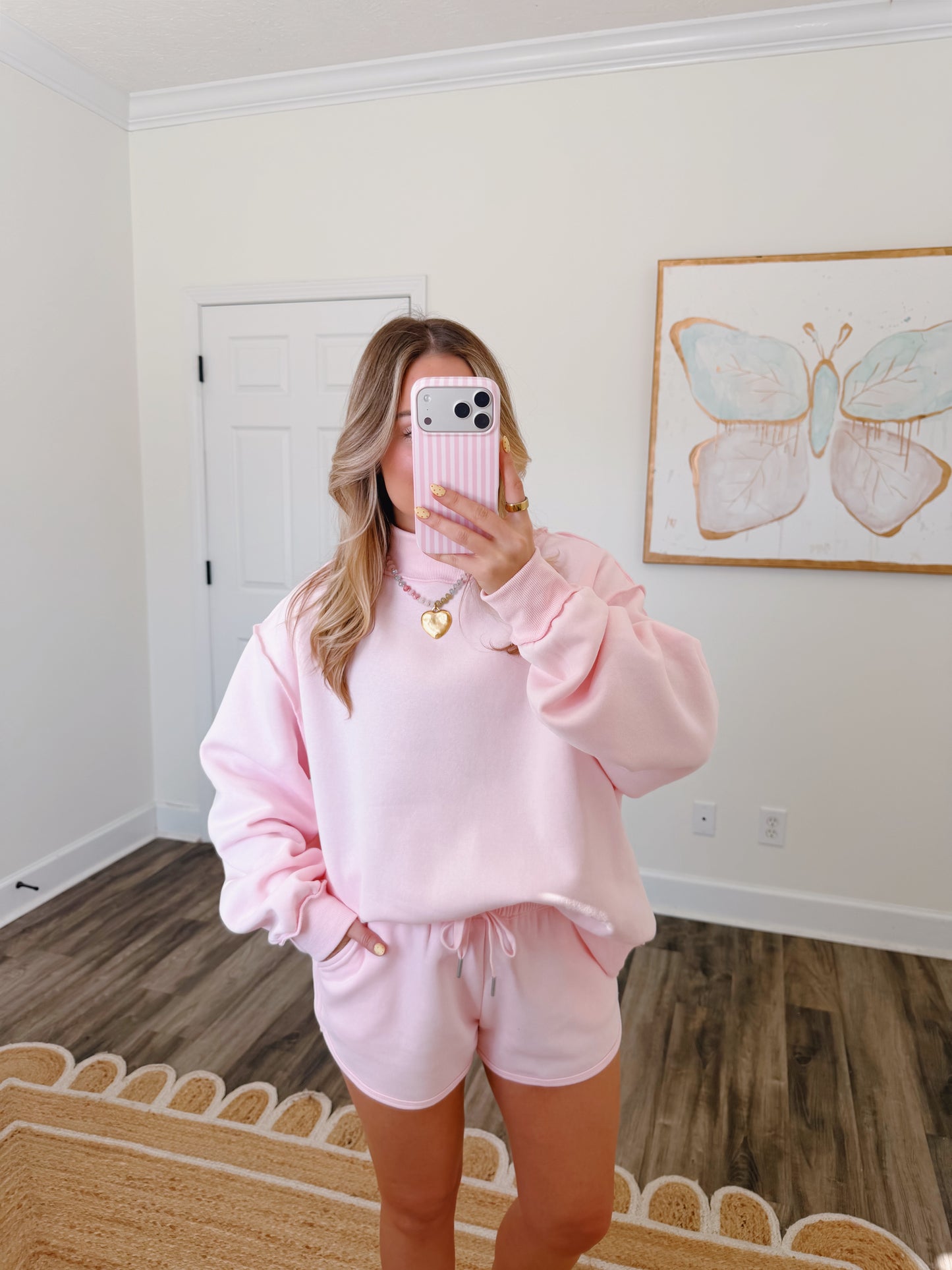 Ballet Pink Oversized Mockneck