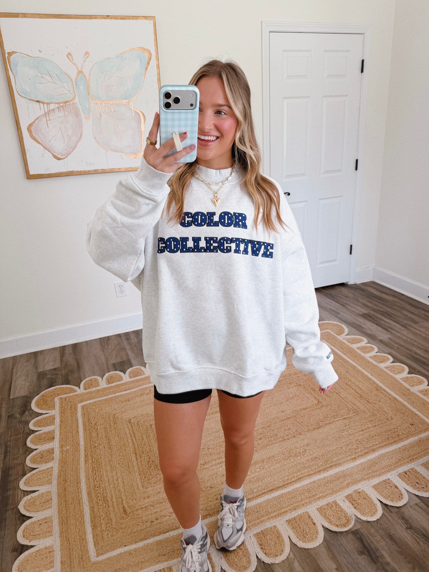 Grey Polka Dot CC Fleece Mockneck